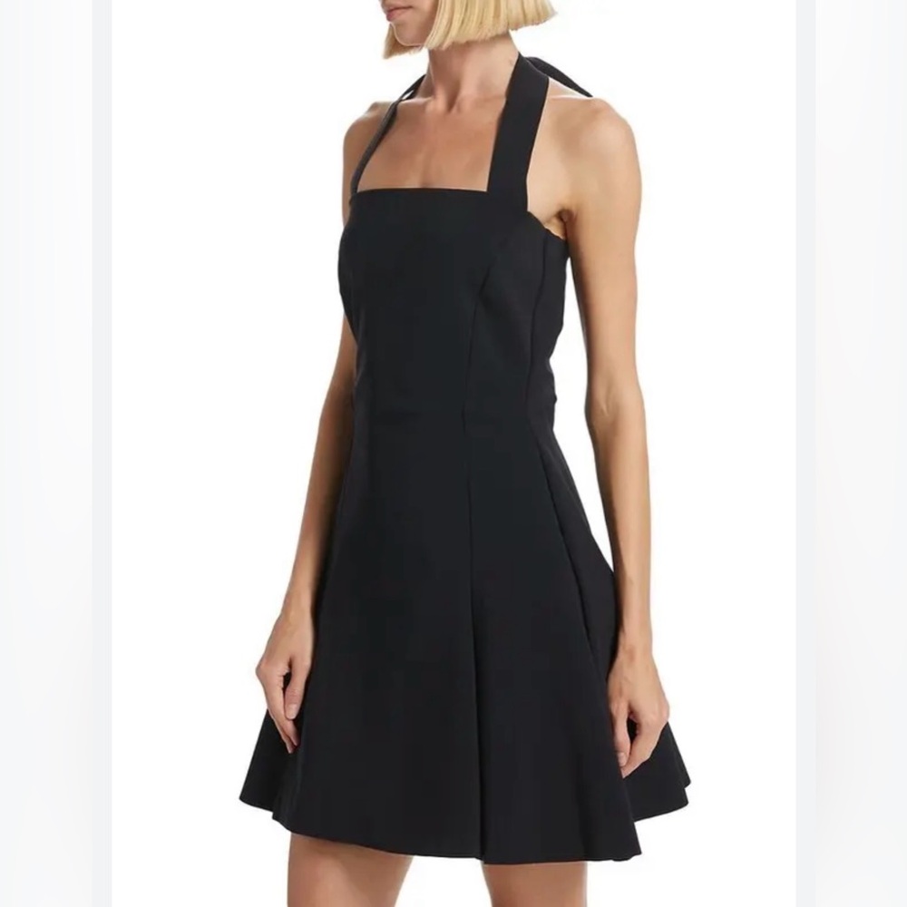 Chiara Boni La Petite Robe Black Halter Tulle A-Line Chic Mini Dress SZ 6